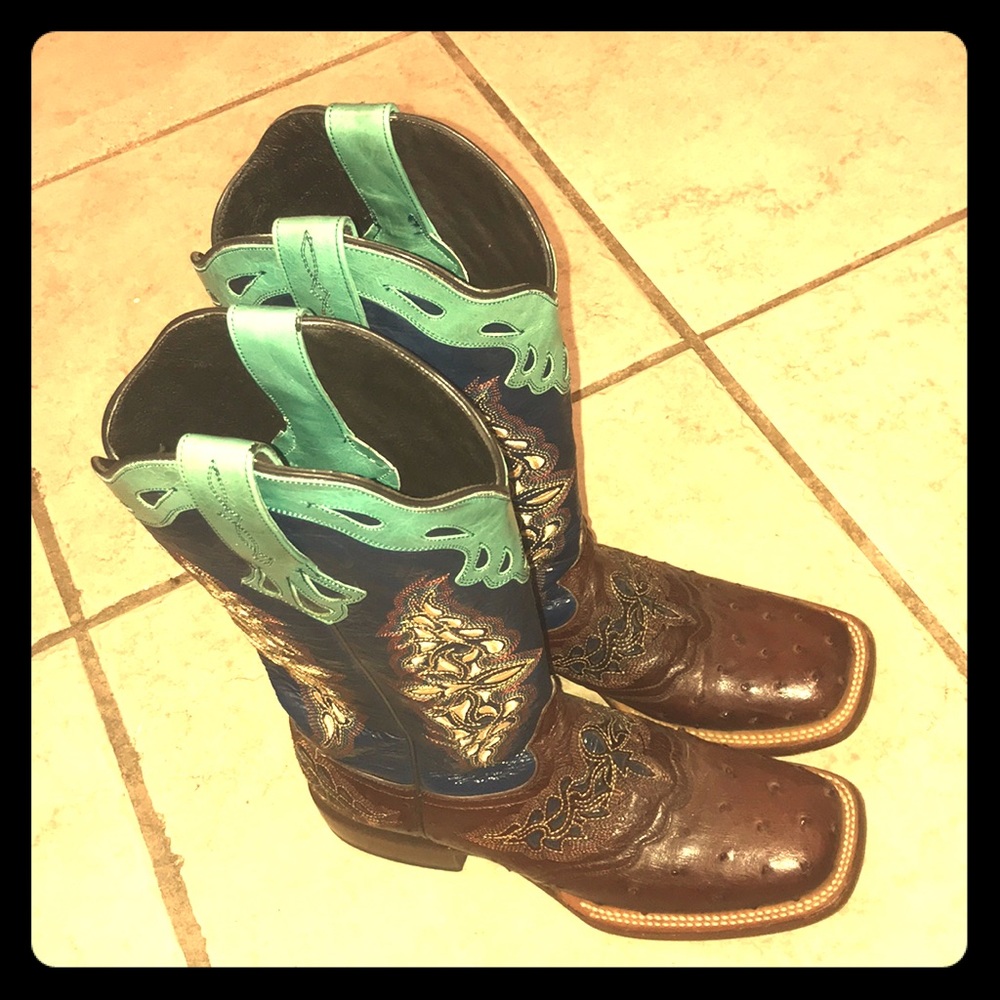 Lucchese amberlyn full quill ostrich boots